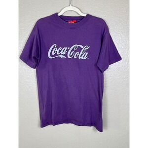 Coca-Cola Purple Logo Graphic T-Shirt Made in USA Soft Cotton Size‎ S